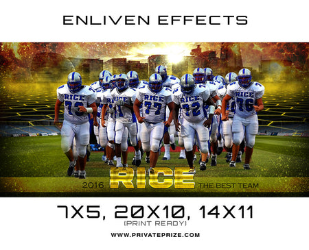 Rice Team Football - Enliven Effects - Photography Photoshop Template
