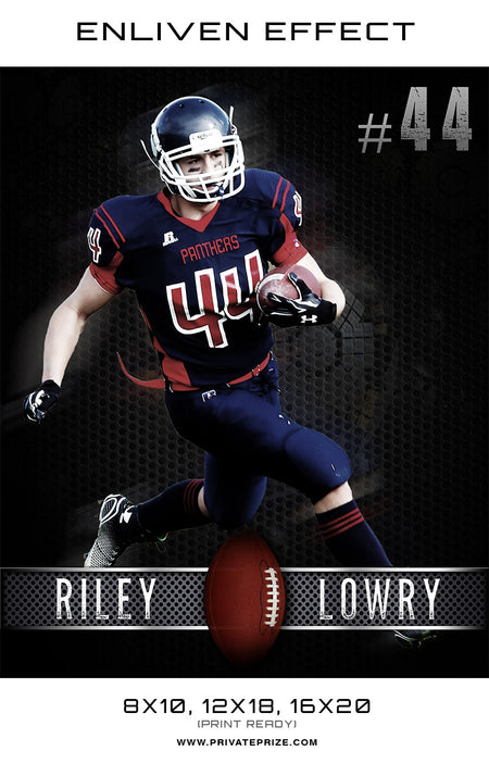 Riley Football Photoshop Sports Template -  Enliven Effects - Photography Photoshop Template