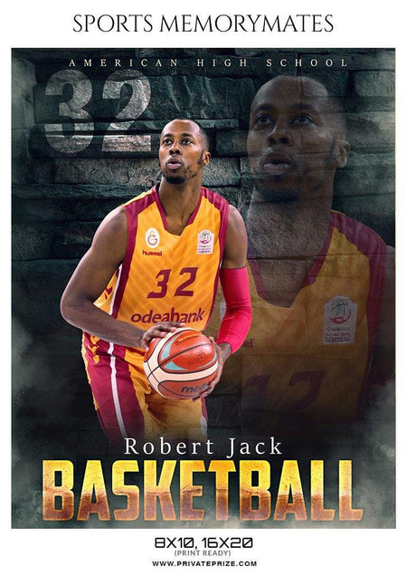 Robert Jack - Basketball Memory Mate Photoshop Template - PrivatePrize - Photography Templates