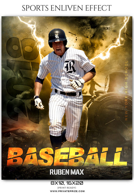 Ruben Max - Baseball Sports Enliven Effects Photoshop Template - Photography Photoshop Template
