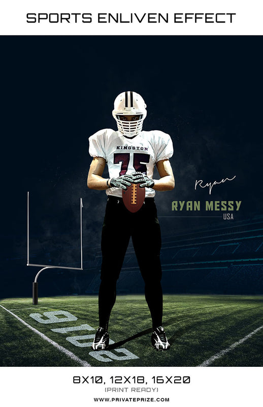 Ryan Messy Football Sports Template -  Enliven Effects - Photography Photoshop Template