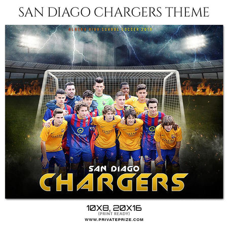 San Diago Chargers - Theme Sports Photography Template - PrivatePrize - Photography Templates