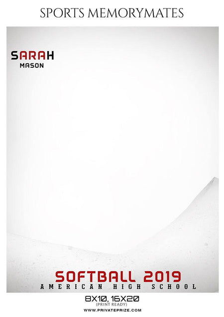 Sarah Mason - Softball Sports Memory mates Photography template - PrivatePrize - Photography Templates