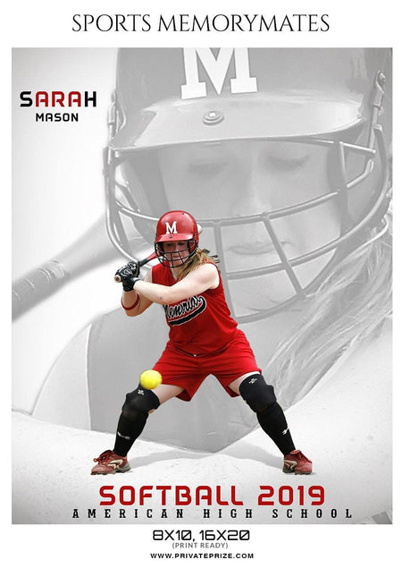 Sarah Mason - Softball Sports Memory mates Photography template - PrivatePrize - Photography Templates
