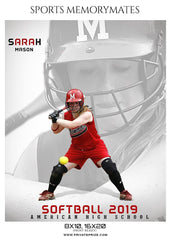 Sarah Mason - Softball Sports Memory mates Photography template