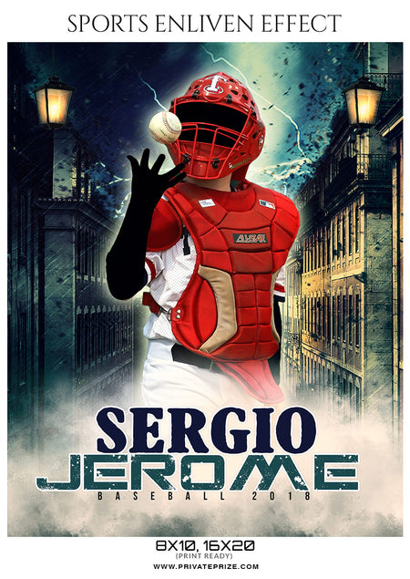 Sargio Jerome Baseball Sports Enliven Effect Photoshop Template - Photography Photoshop Template