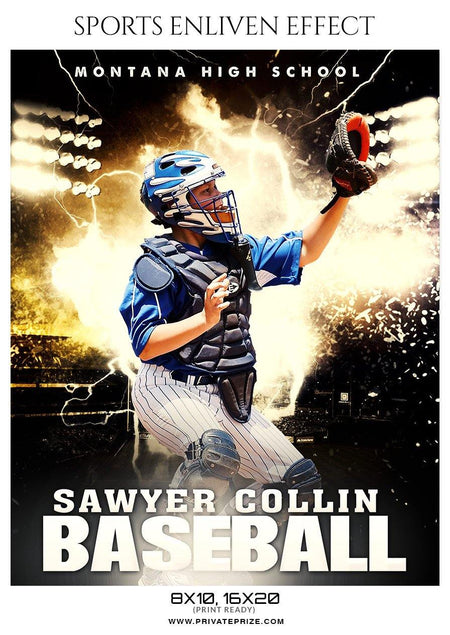 Sawyer Collin - Baseball Sports Enliven Effects Photography Template - PrivatePrize - Photography Templates