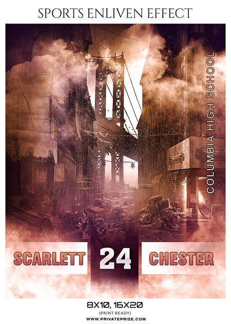 SCARLET CHESTER-SOFTBALL- SPORTS ENLIVEN EFFECT - Photography Photoshop Template