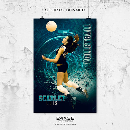 Scarlet Luis - Volleyball Enliven Effects Sports Banner Photoshop Template - Photography Photoshop Template