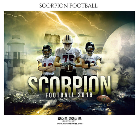 SCORPION - FOOTBALL  Themed Sports Photography Template - Photography Photoshop Template