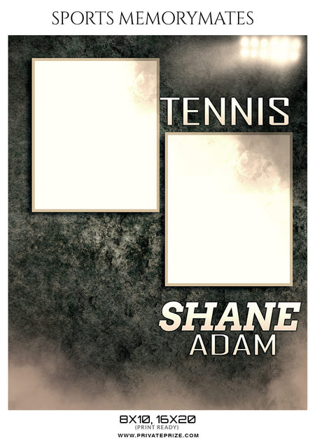 SHANE ADAM-TENNIS - SPORTS MEMORY MATES - Photography Photoshop Template