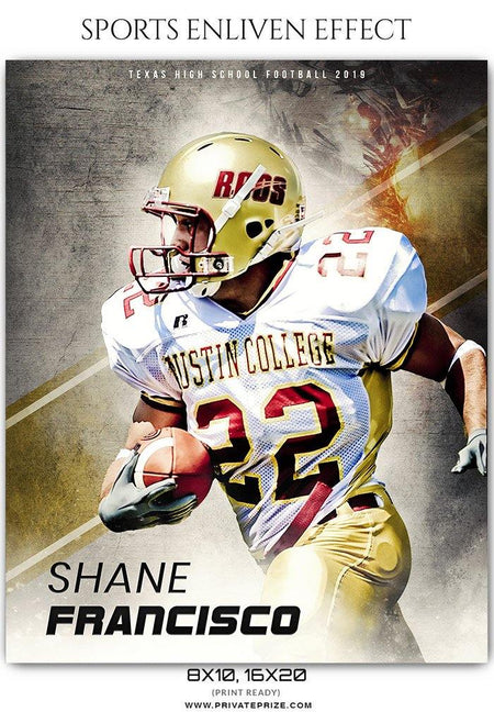 Shane Francisco - Football Sports Enliven Effects Photography Template - PrivatePrize - Photography Templates