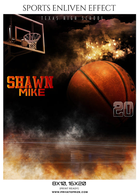 SHAWN MIKE BASKETBALL- SPORTS PHOTOGRAPHY TEMPLATE - Photography Photoshop Template