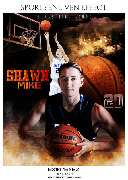 SHAWN MIKE BASKETBALL- SPORTS PHOTOGRAPHY TEMPLATE - Photography Photoshop Template