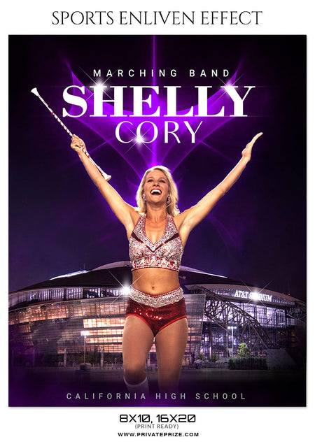 SHELLY CORY-MARCHING BAND- SPORTS ENLIVEN EFFECT - Photography Photoshop Template