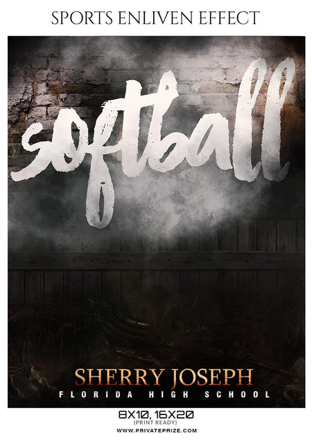Sherry Joseph - Softball Sports Enliven Effect Photography template - PrivatePrize - Photography Templates