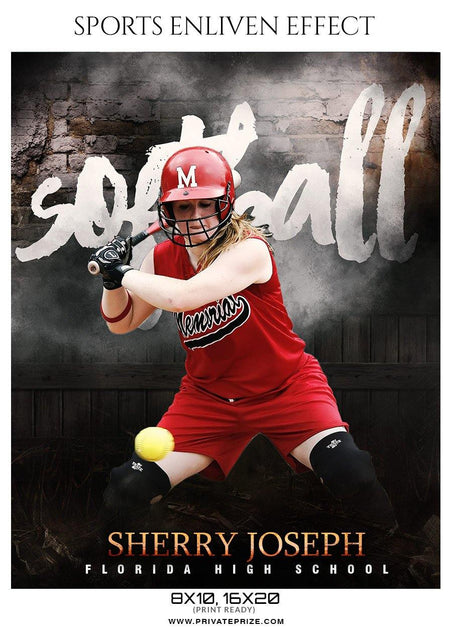 Sherry Joseph - Softball Sports Enliven Effect Photography template - PrivatePrize - Photography Templates
