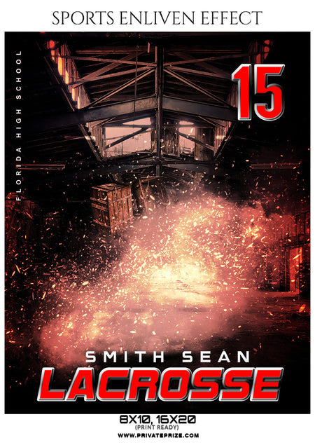 Smith Sean  - Lacrosse Sports Enliven Effects Photography Template - Photography Photoshop Template