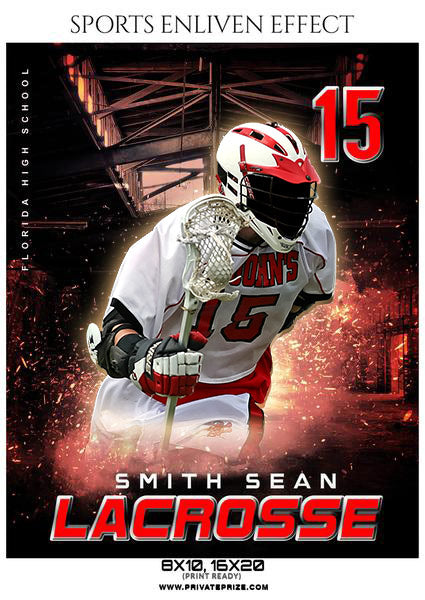 Smith Sean  - Lacrosse Sports Enliven Effects Photography Template - Photography Photoshop Template
