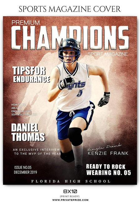 Softball - Sports Photography Magazine Cover templates - PrivatePrize - Photography Templates