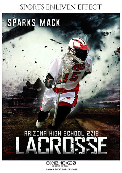 Sparks Mack - Lacrosse Sports Enliven Effects Photography Template - Photography Photoshop Template