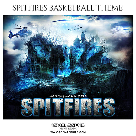 Spitfires Basketball Theme Sports Photography Template - Photography Photoshop Template
