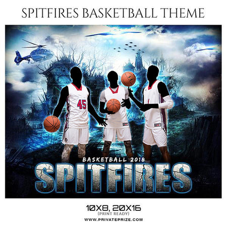 Spitfires Basketball Theme Sports Photography Template - Photography Photoshop Template