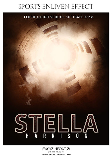 STELLA HARRISON-SOFTBALL- SPORTS ENLIVEN EFFECT - Photography Photoshop Template