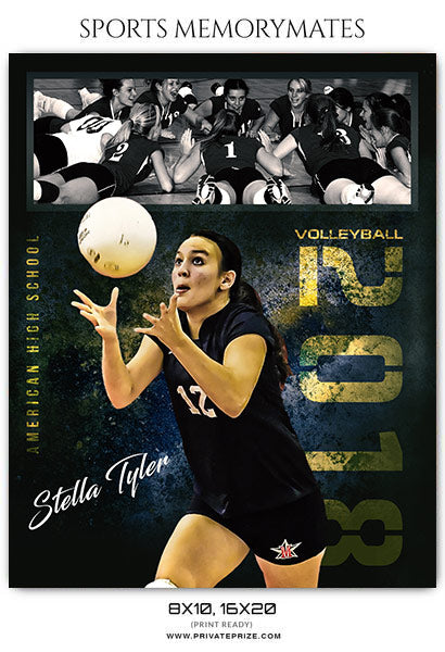 Stella Tyler Volleyball Memory Mate Photoshop Template - Photography Photoshop Template