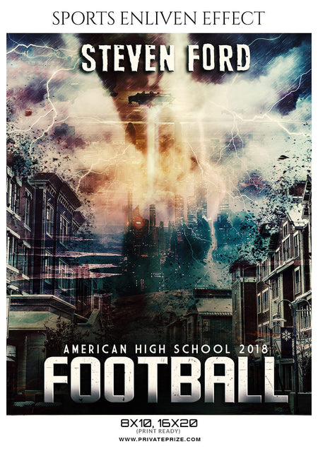 Steven Ford - Football Sports Enliven Effect Photography Template - Photography Photoshop Template