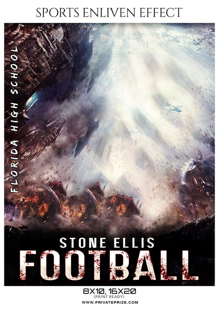 Stone Ellis - Football Sports Enliven Effect Photography Template - Photography Photoshop Template