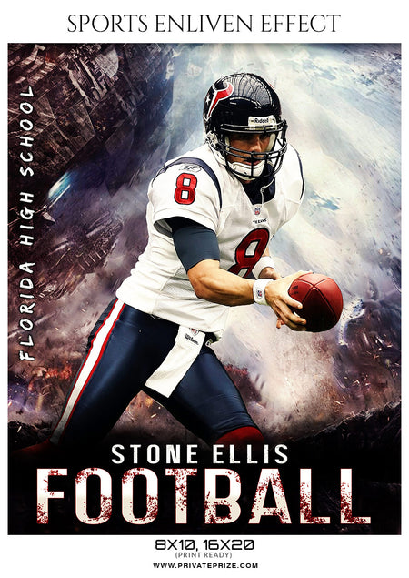 Stone Ellis - Football Sports Enliven Effect Photography Template - Photography Photoshop Template