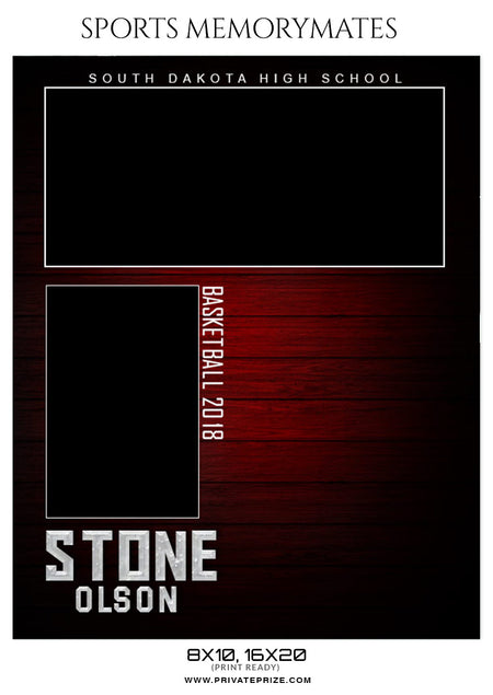 Stone Olson - Basketball Sports Memory Mates Photography Template - Photography Photoshop Template
