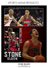 Stone Olson - Basketball Sports Memory Mates Photography Template - Photography Photoshop Template
