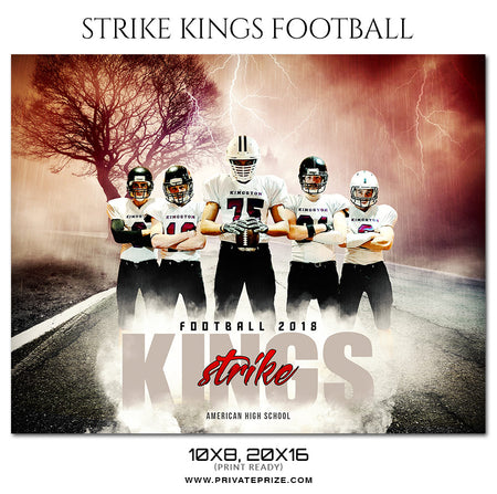 Strike Kings - Football Themed Sports Photography Template - Photography Photoshop Template