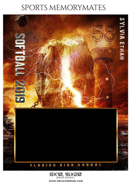 Sylvia Ethan - Softball Sports Memory Mates Photography Template - PrivatePrize - Photography Templates