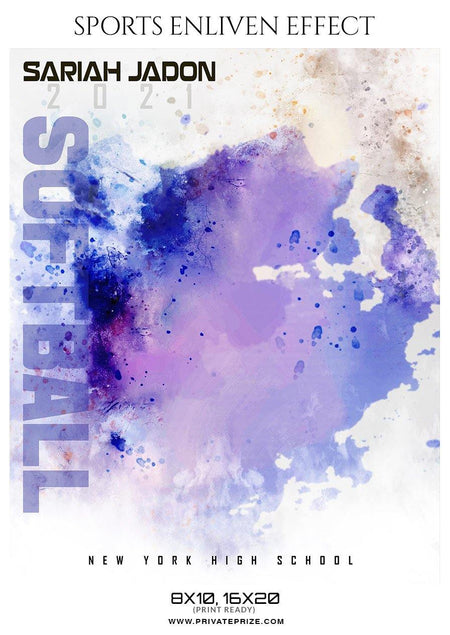 Sariah Jadon - Softball Sports Enliven Effect Photography template - PrivatePrize - Photography Templates