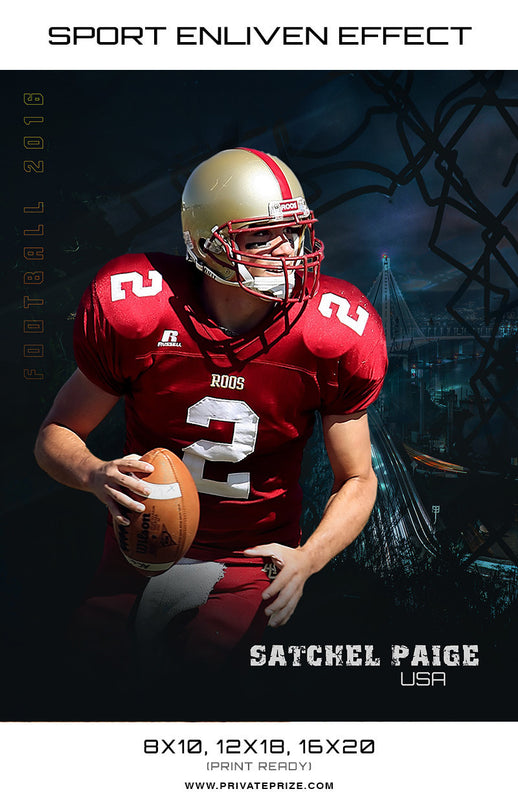Satchel Football High School Sports Template -  Enliven Effects - Photography Photoshop Template