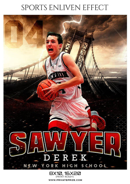 Sawyer Derek - Basketball Sports Enliven Effect Photography Template - PrivatePrize - Photography Templates
