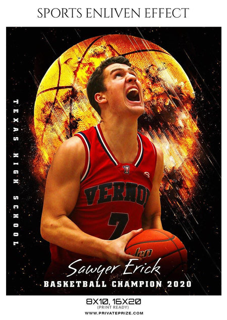 Sawyer Erick - Basketball Sports Enliven Effect Photography Template - PrivatePrize - Photography Templates