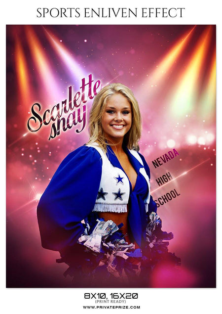 Scarlett Shay - Cheerleaders Sports Enliven Effect Photography Template - PrivatePrize - Photography Templates