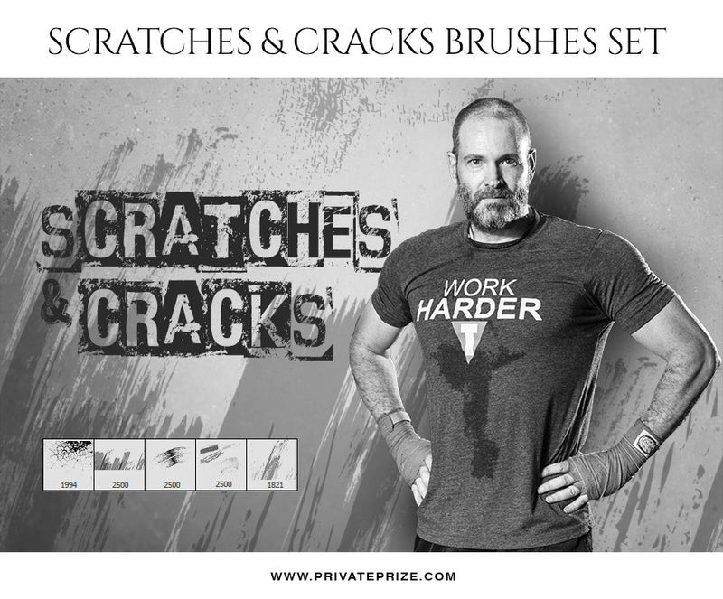 Scratches & Cracks-Brushes - Photography Photoshop Template