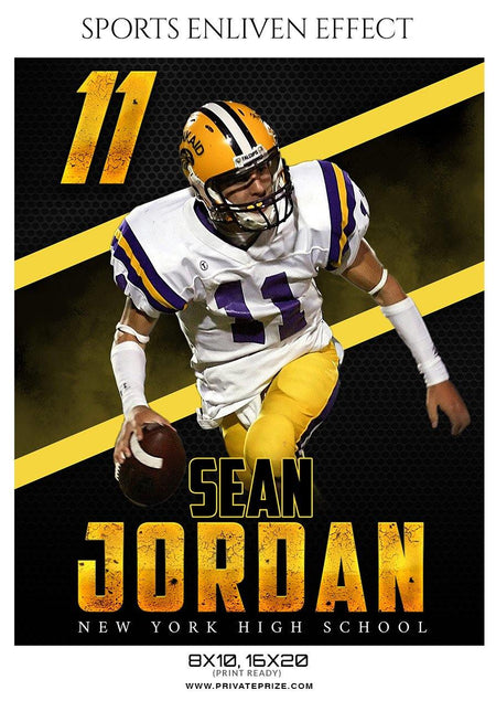 Sean Jordan - Football Sports Enliven Effect Photography Template - PrivatePrize - Photography Templates