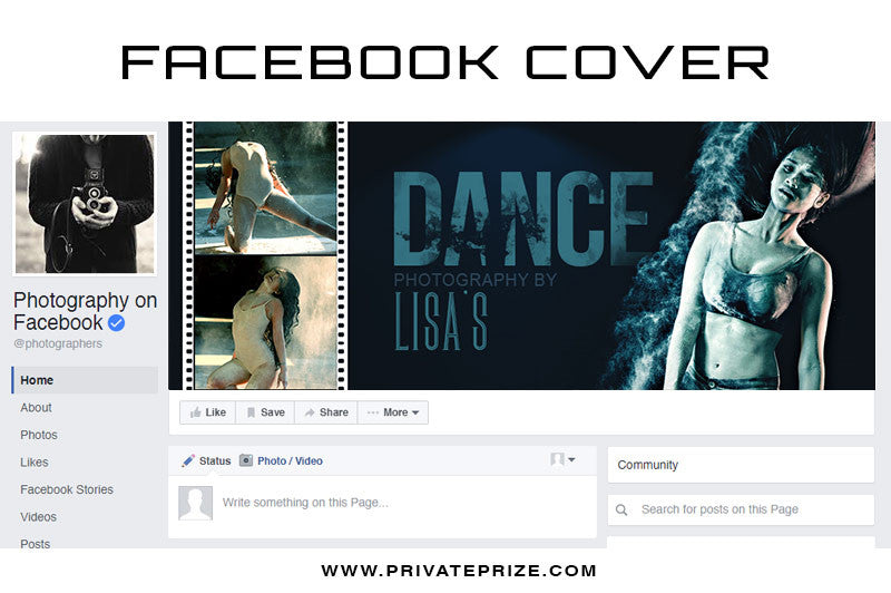 Facebook Timeline Cover Senior Dance Photography - Photography Photoshop Templates