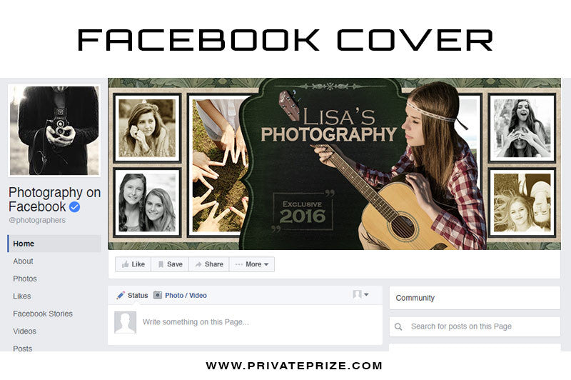 Facebook Timeline Cover Senior Photography - Photography Photoshop Templates