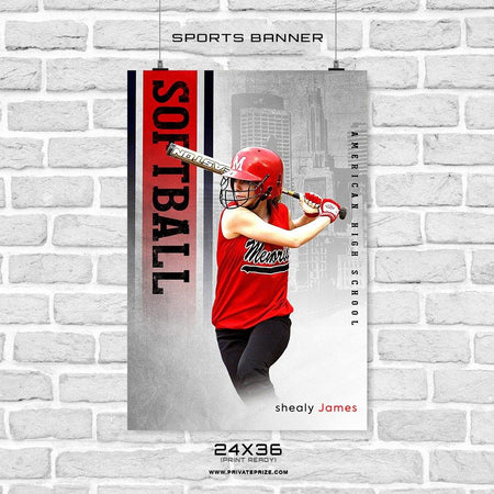 Shealy James - Softball Sports Banner Photoshop Template - PrivatePrize - Photography Templates