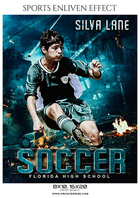 Silva Lane - Soccer Sports Enliven Effects Photoshop Template - Photography Photoshop Template