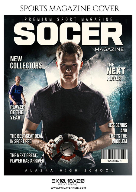 Soccer Sports Photography Magazine Cover - PrivatePrize - Photography Templates