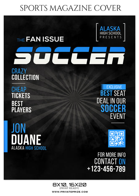 Soccer Sports Photography Magazine Cover - Photography Photoshop Template