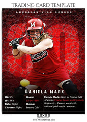 Trading Card Softball Sports Photoshop Template